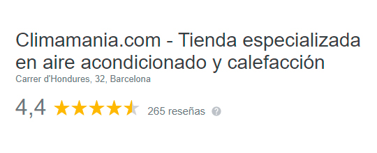 Opiniones ClimaMania en Google